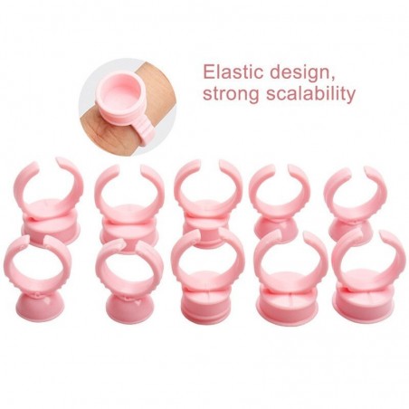 Anello da inchiostro monouso in plastica rosa 100pz