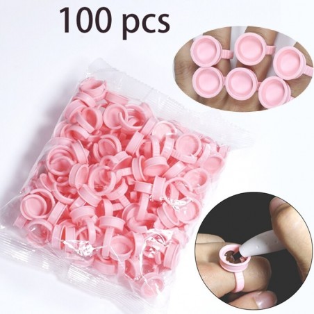 Anello da inchiostro monouso in plastica rosa 100pz